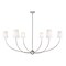 Z-Lite Shannon Chandelier, 6-Light, 62 In.W x 25.75 In.H, Brushed Nickel/white 3040-62BN - alternate 1